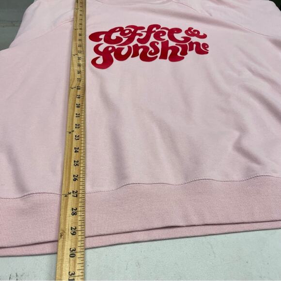 Wildfox pink tunic graphic pullover sweater shirt "Coffee & Sunshine" size XL - Picture 10 of 11